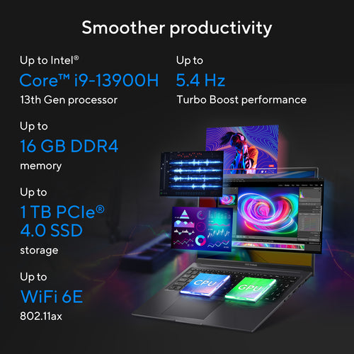 ASUS Vivobook 16X Laptop - 40.6 cm (16&quot;) - Intel® Core™ i7-13700H - 16 GB DDR4-SDRAM - 1 TB SSD - NVIDIA GeForce RTX 4060 - Wi-Fi 6E - Windows 11 Home - Silver