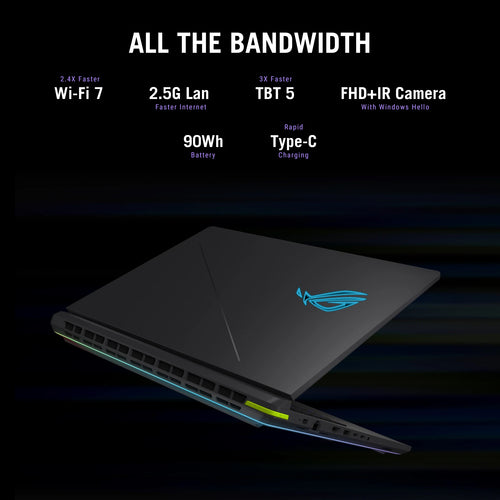 ASUS ROG Strix G16 Laptop - 40.6 cm (16&quot;) - AMD Ryzen 9 8940HX - 32 GB DDR5-SDRAM - 1 TB SSD - NVIDIA GeForce RTX 5070 - Wi-Fi 6E - Windows 11 Home - Black / Grey