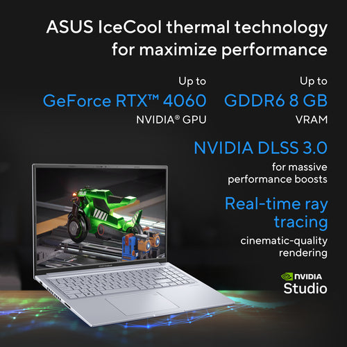 ASUS Vivobook 16X Laptop - 40.6 cm (16&quot;) - Intel® Core™ i7-13700H - 16 GB DDR4-SDRAM - 1 TB SSD - NVIDIA GeForce RTX 4060 - Wi-Fi 6E - Windows 11 Home - Silver