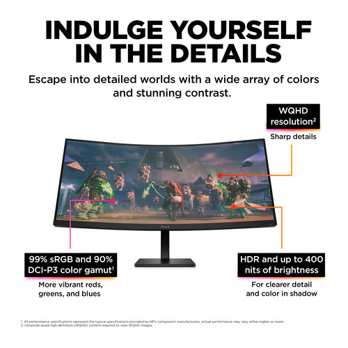 HP OMEN 34C - 86.4 cm (34&quot;) - 3440 x 1440 pixels WQHD Monitor