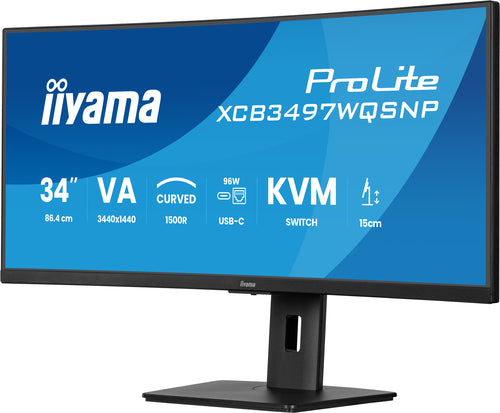 iiyama ProLite XCB3497WQSNP-B1 - 86.4 cm (34&quot;) - 3440 x 1440 pixels UltraWide QHD LED Monitor