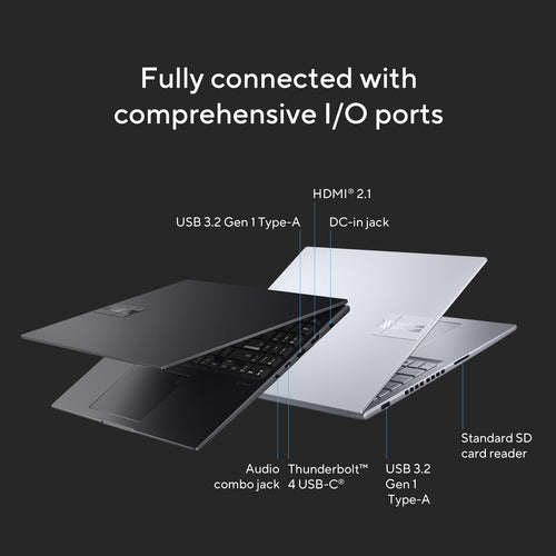 ASUS Vivobook 16X Laptop - 40.6 cm (16&quot;) - Intel® Core™ i7-13700H - 16 GB DDR4-SDRAM - 1 TB SSD - NVIDIA GeForce RTX 4060 - Wi-Fi 6E - Windows 11 Home - Silver