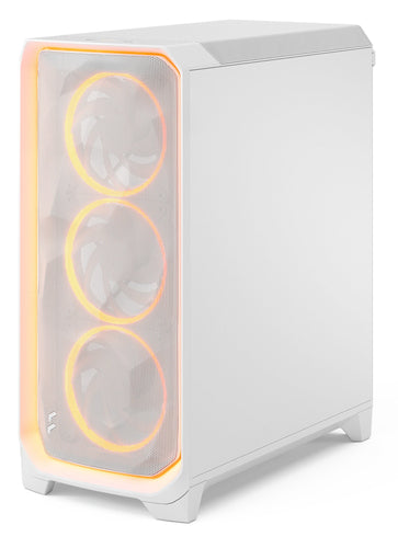 Fractal Design Meshify 3 Ambience Pro RGB - ATX Mid Tower Case in White + Clear Tint