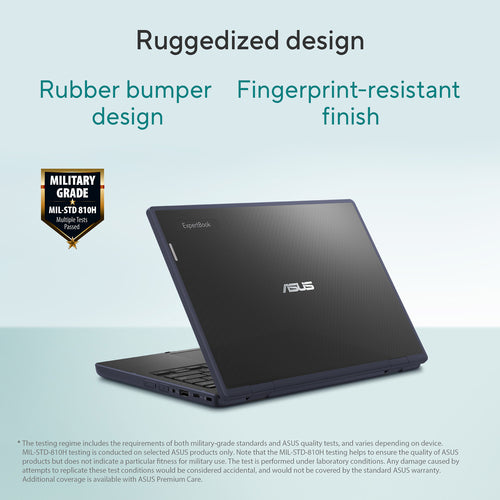 ASUS BR12 Laptop - 31 cm (12.2&quot;) - Intel® N N150 - 8 GB LPDDR5-SDRAM - 128 GB UFS - Wi-Fi 6 - Windows 11 Pro Education - Black / Grey