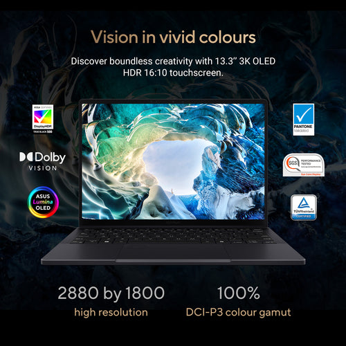 ASUS ProArt PX13 Hybrid (2-in-1) - 33.8 cm (13.3&quot;) - Touchscreen - AMD Ryzen AI 9 HX 370 - 32 GB LPDDR5x-SDRAM - 2 TB SSD - NVIDIA GeForce RTX 4070 - Wi-Fi 7 - Windows 11 Home - Black