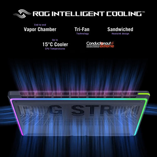 ASUS ROG Strix G16 Laptop - 40.6 cm (16") - Intel Core Ultra 9 275HX - 32 GB DDR5-SDRAM - 2 TB SSD - NVIDIA GeForce RTX 5080 - Wi-Fi 7 - Windows 11 Home - Black, Green, Grey