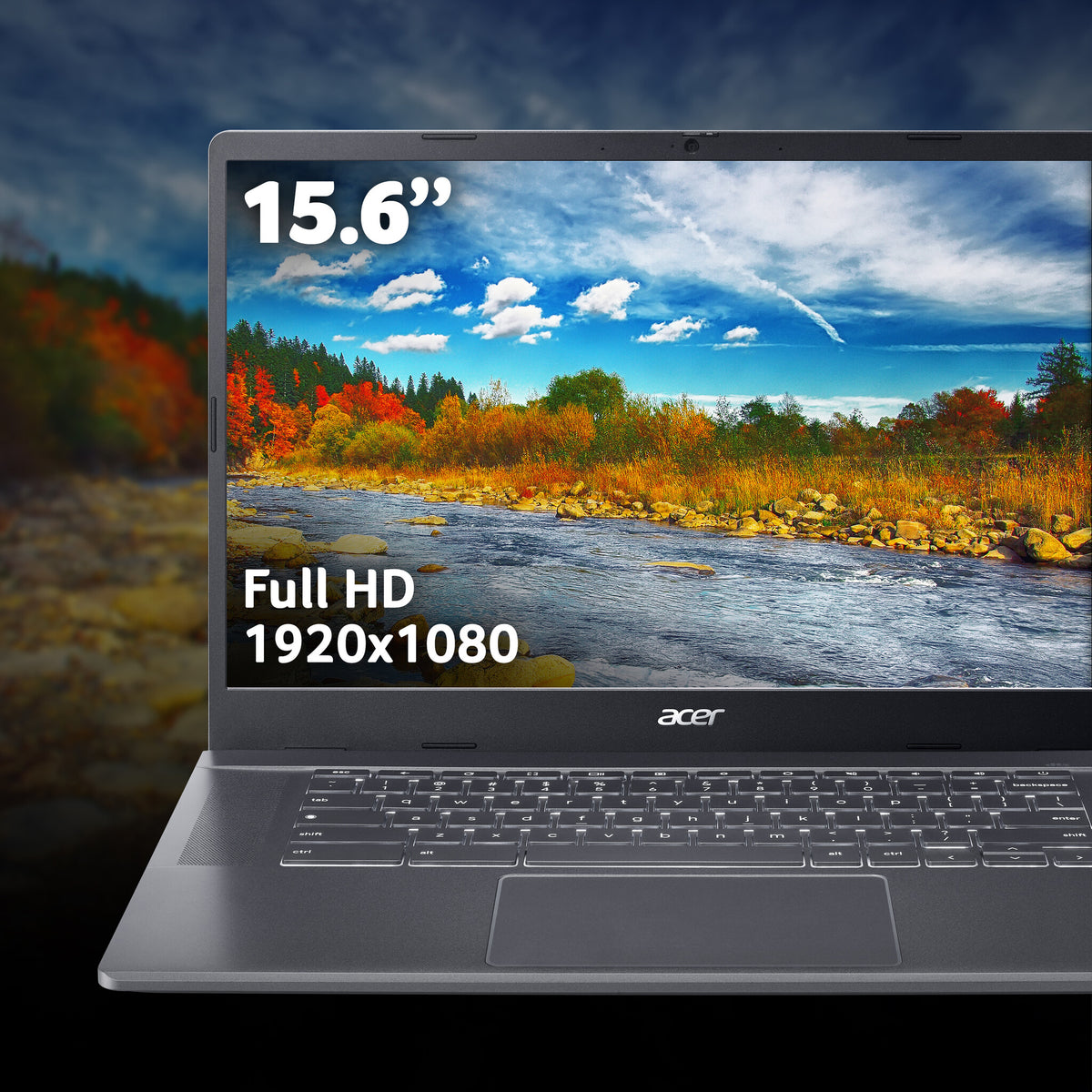 Acer Chromebook Plus 515 - 39.6 cm (15.6") - Intel® Core i5-1235U - 8 GB LPDDR5x-SDRAM - 256 GB SSD - Wi-Fi 6E - ChromeOS - Grey