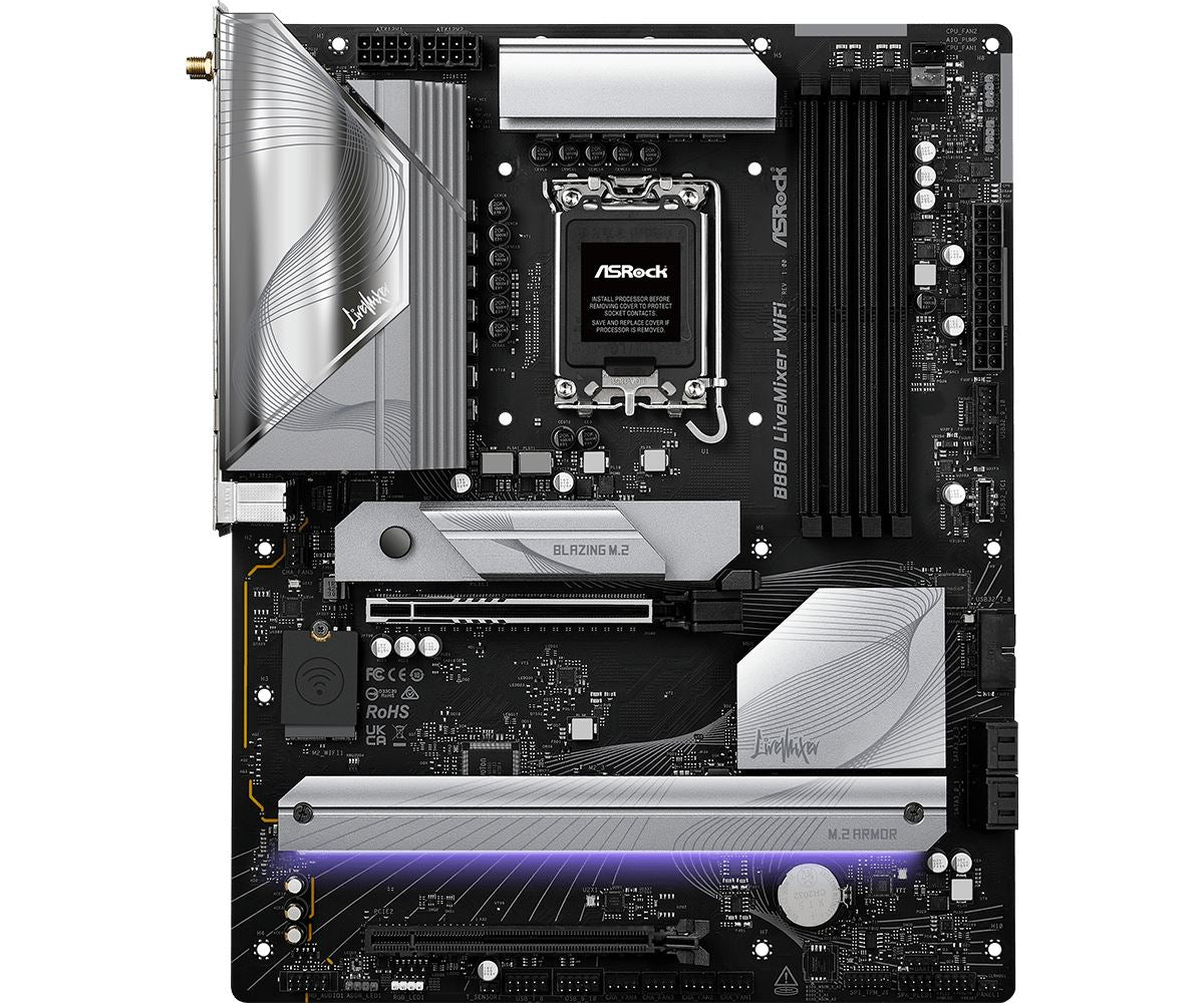 Asrock B860 LiveMixer WiFi ATX motherboard - Intel B860 LGA 1851