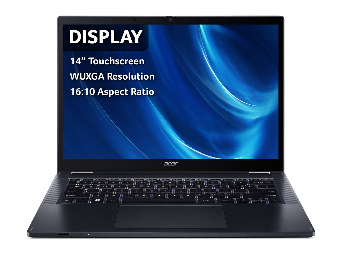 Acer TravelMate Spin P4 Hybrid (2-in-1) - 35.6 cm (14") - Touchscreen - Intel® Core™ i5-1240P - 8 GB DDR4-SDRAM - 512 GB SSD - Wi-Fi 6E - Windows 11 Pro - Blue