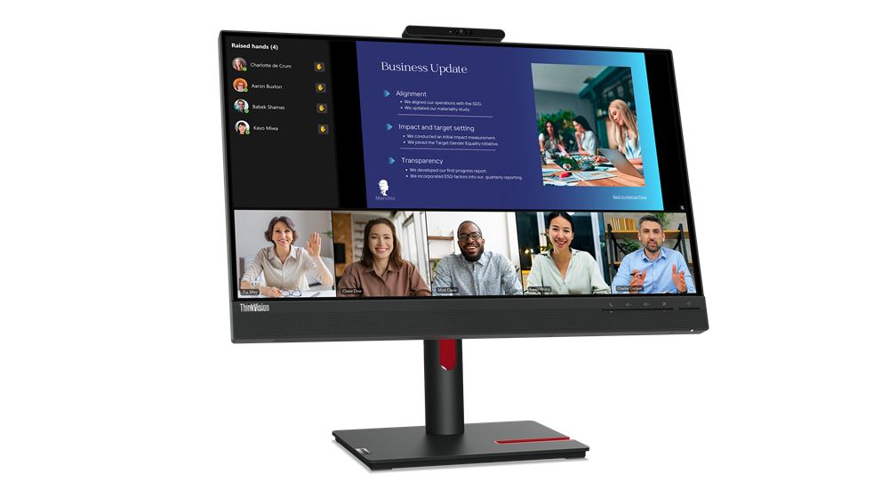 Lenovo ThinkVision T24v-30 60.5 cm (23.8") 1920 x 1080 pixels Full HD LED Black Monitor