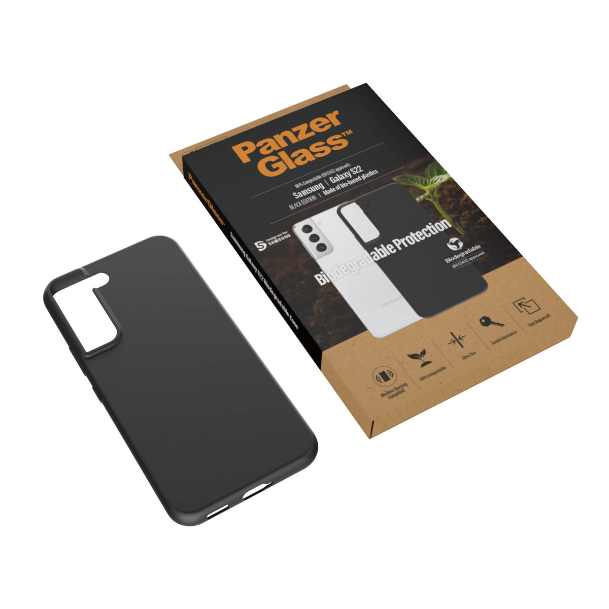 PanzerGlass ® Biodegradable Case for Galaxy S22 in Black
