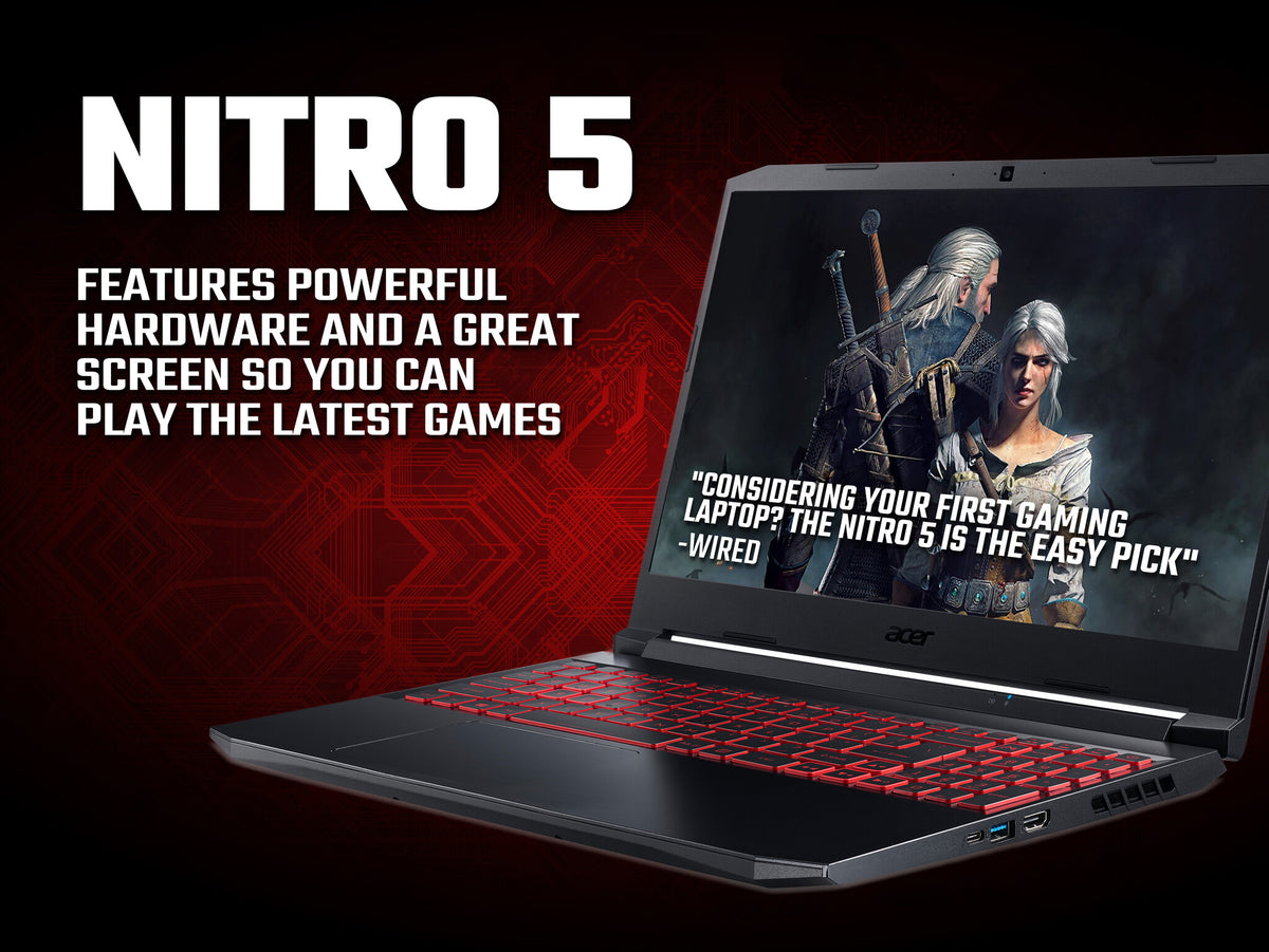 Acer Nitro 5 AN515-57 Gaming Laptop - 39.6 cm (15.6&quot;) - Intel® Core™ i5-11400H - 16 GB DDR4-SDRAM - 512 GB SSD - NVIDIA GeForce RTX 3050 - Wi-Fi 6 - Windows 11 Home - Black