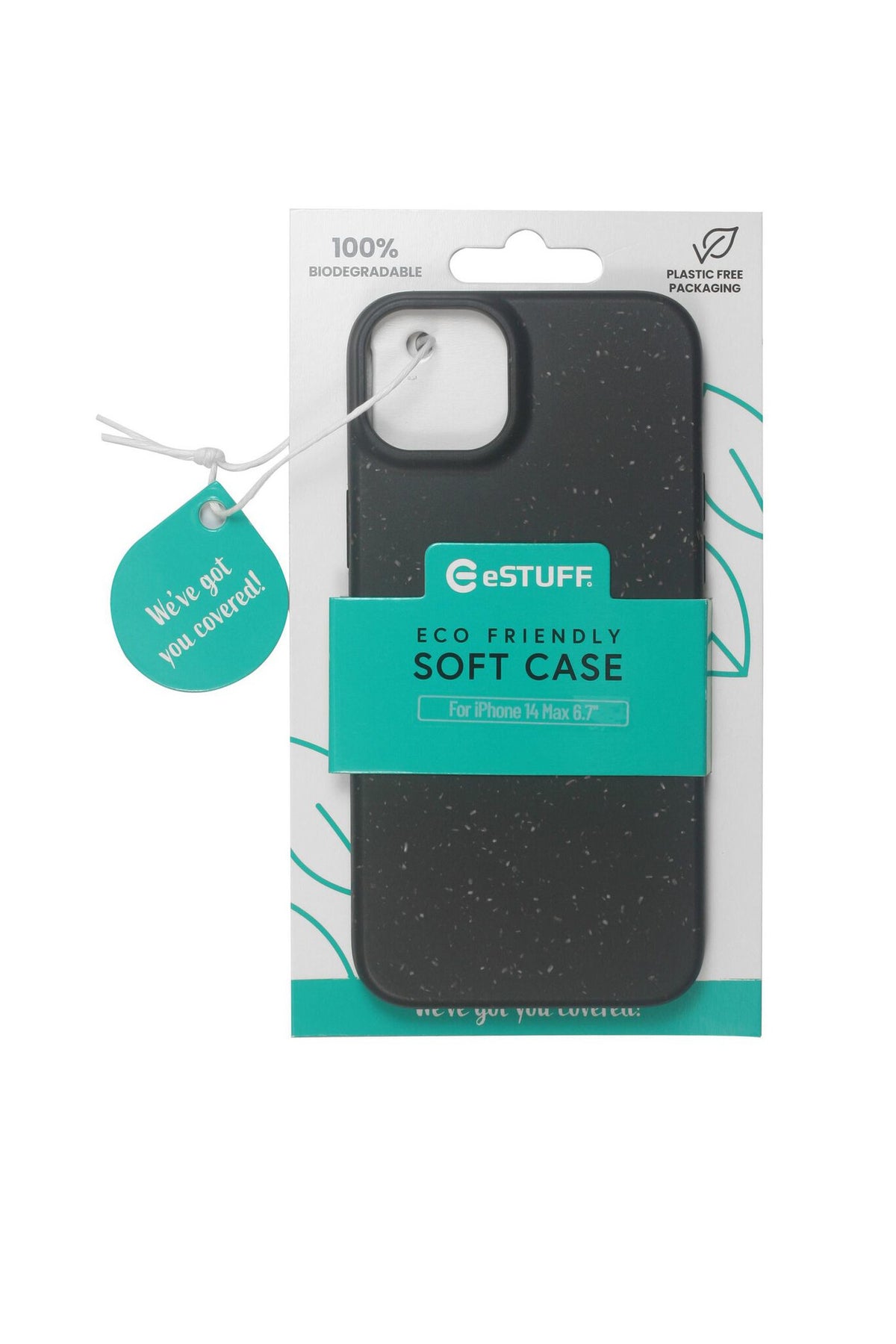 eSTUFF COPENHAGEN 100% Biodegradable mobile phone case for iPhone 14 Plus in Black