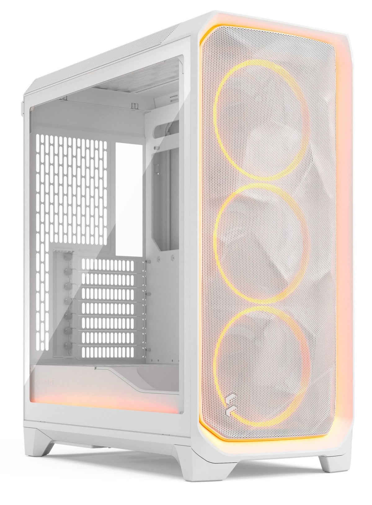 Fractal Design Meshify 3 Ambience Pro RGB - ATX Mid Tower Case in White + Clear Tint