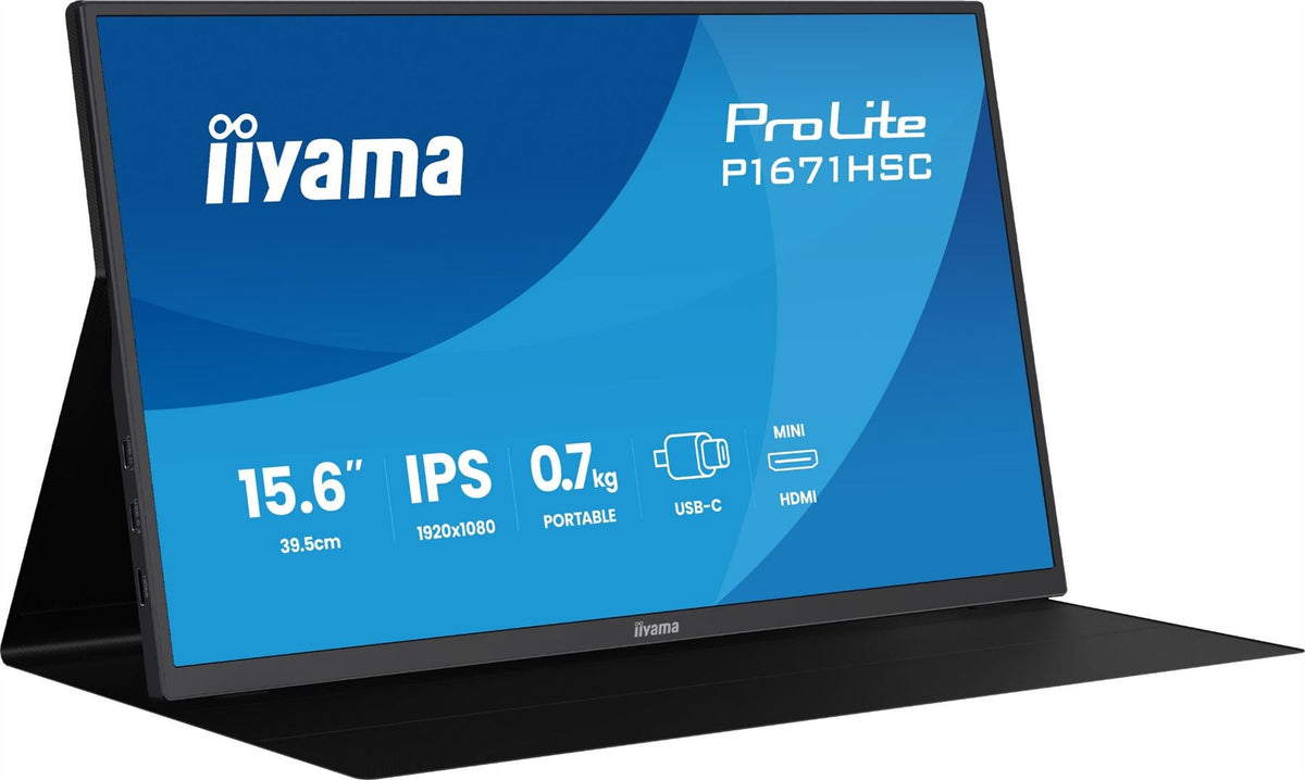 iiyama ProLite P1671HSC-B1 computer monitor 39.6 cm (15.6") 1920 x 1080 pixels Full HD LED Black