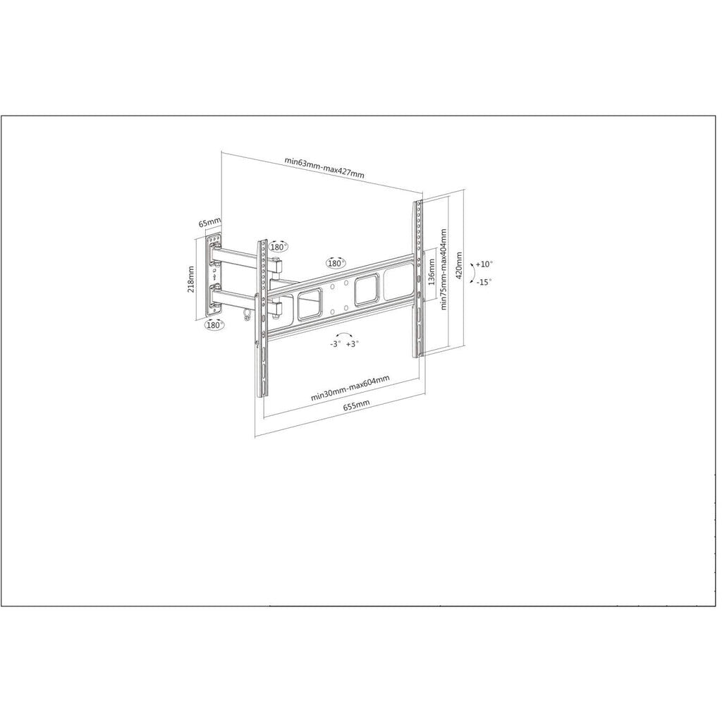 Manhattan 461337 - Wall TV mount for 94 cm (37") to 177.8 cm (70")