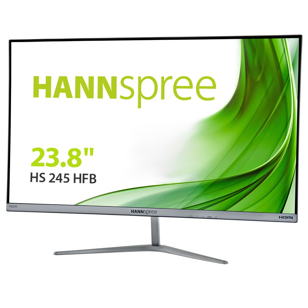 Hannspree HS245HFB - 23.8" FHD Super-slim Monitor, HDMI, metal stand, 3H hard coated