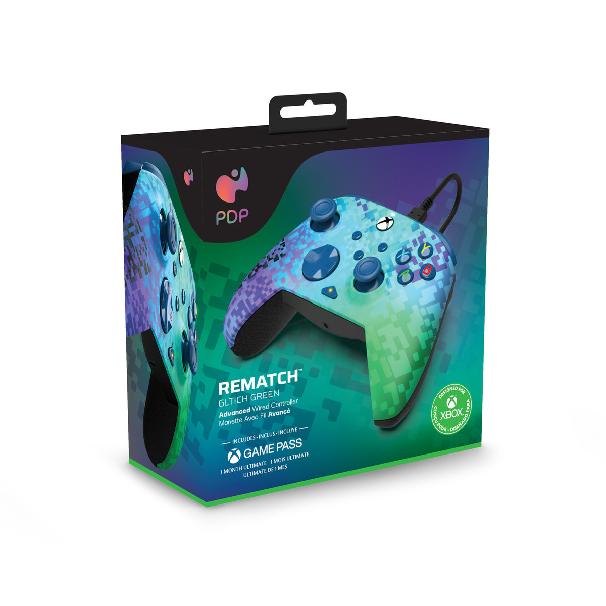 PDP Rematch Advanced Wired Controller for PC / Xbox Series X|S in Glitch Green