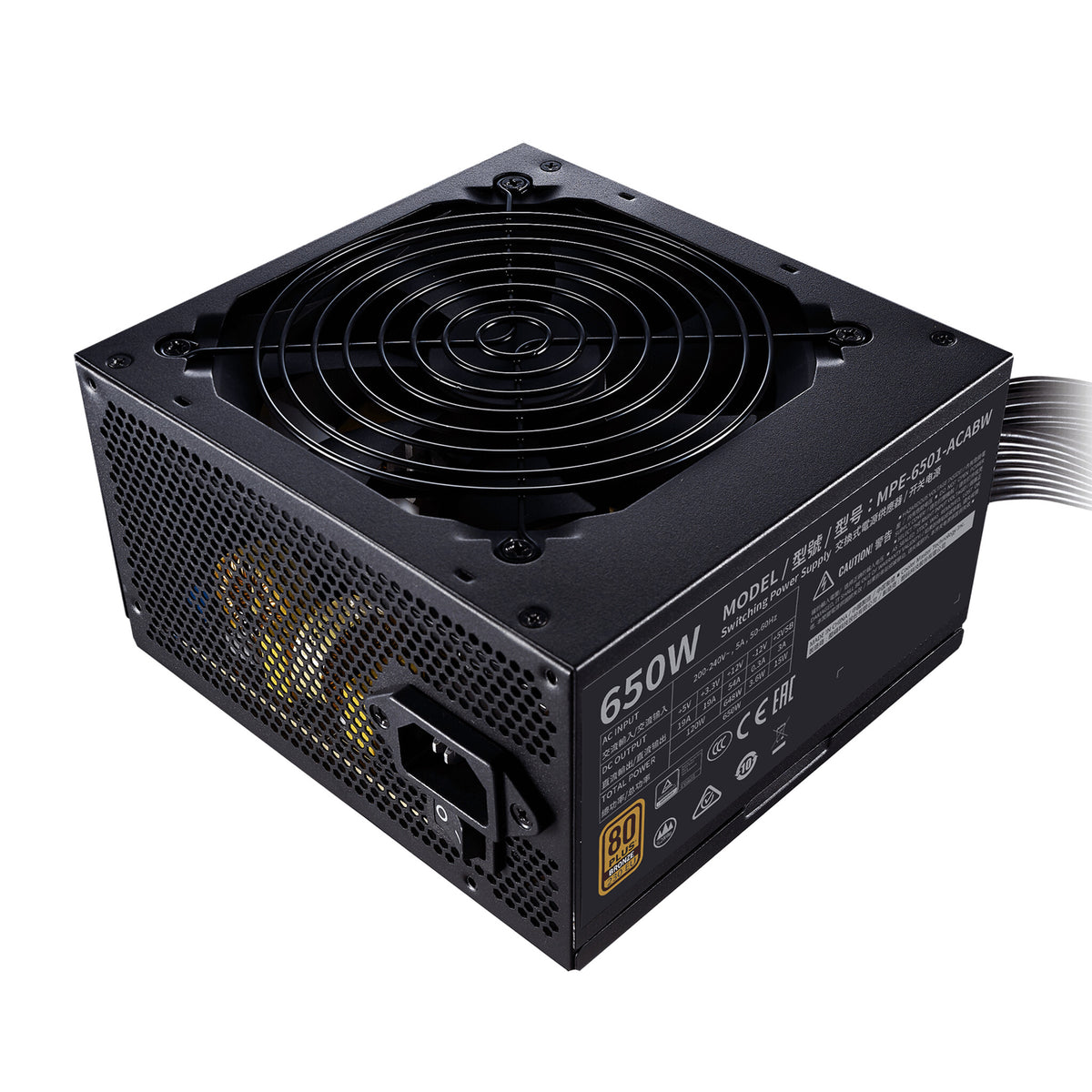 Cooler Master MWE - 650W 80+ Bronze Non-Modular Power Supply Unit in Black