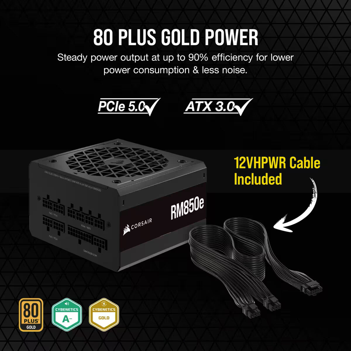 Corsair RM850e - 850W 80+ Gold Fully Modular Power Supply Unit