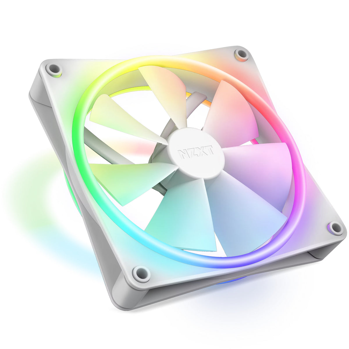 NZXT F140 RGB DUO - Computer Case Fan in White - 140mm