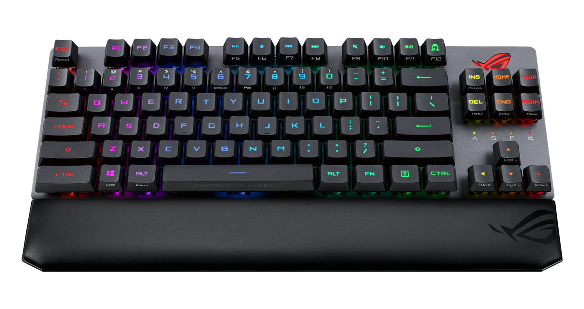 ASUS ROG Strix Scope RX TKL - USB Wired + RF Wireless + Bluetooth RGB Mechanical Keyboard in Black (QWERTY UK)