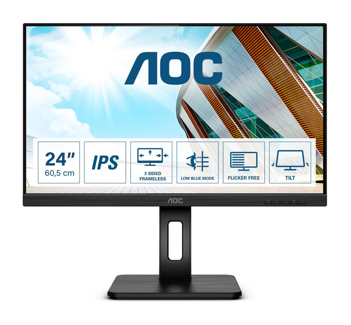 AOC P2 Q24P2Q LED display 60.5 cm (23.8") 2560 x 1440 pixels Quad HD Black Monitor
