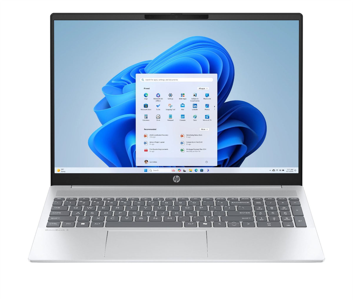 HP OmniBook 5 LaptopAI 16-af1002na Intel Core Ultra 5 225U Laptop 40.6 cm (16") 2K 16 GB LPDDR5x-SDRAM 512 GB SSD Wi-Fi 6 (802.11ax) Windows 11 Home AI PC Silver