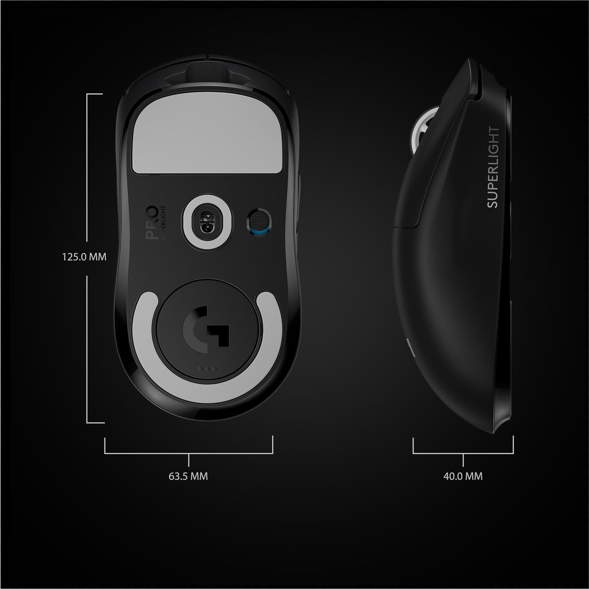 Logitech G PRO X SUPERLIGHT Wireless Gaming Mouse in Black - 25,600 DPI
