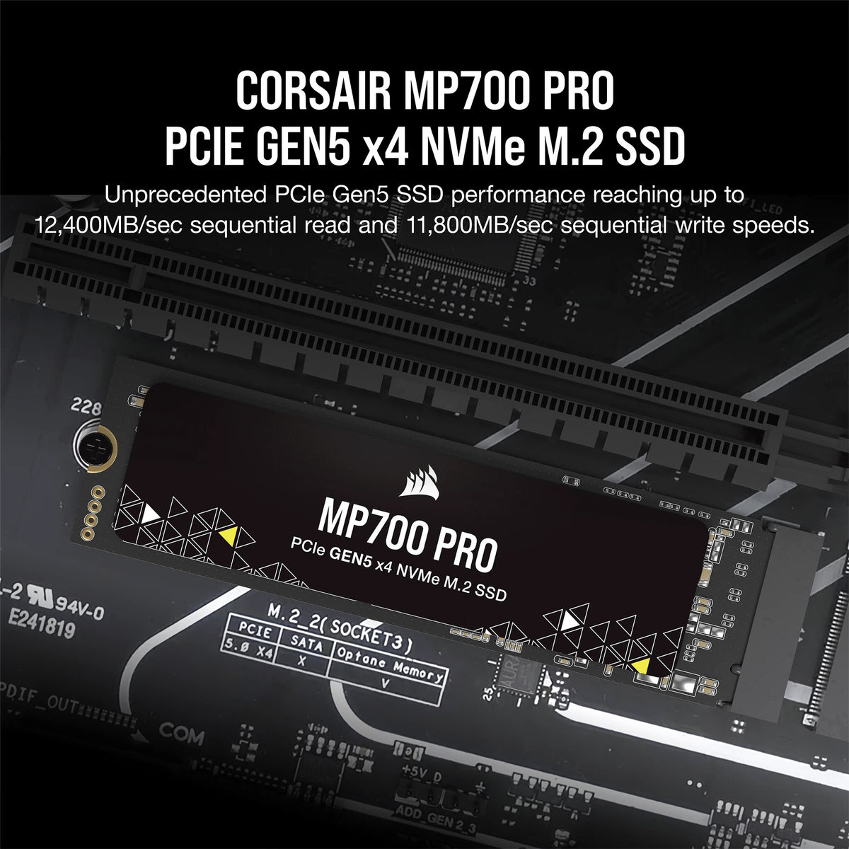 Corsair MP700 PRO - PCI Express 5.0 3D TLC NAND NVMe M.2 SSD - 1 TB