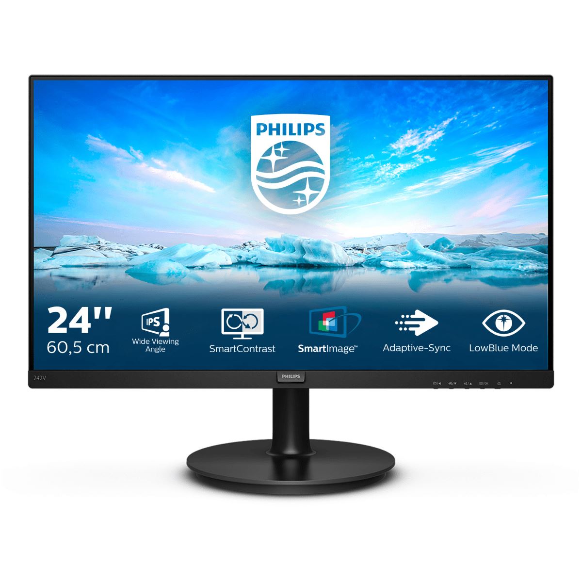 Philips V Line 242V8A/00 Computer Monitor 60.5 cm (23.8") 1920 x 1080 pixels Full HD LCD Black