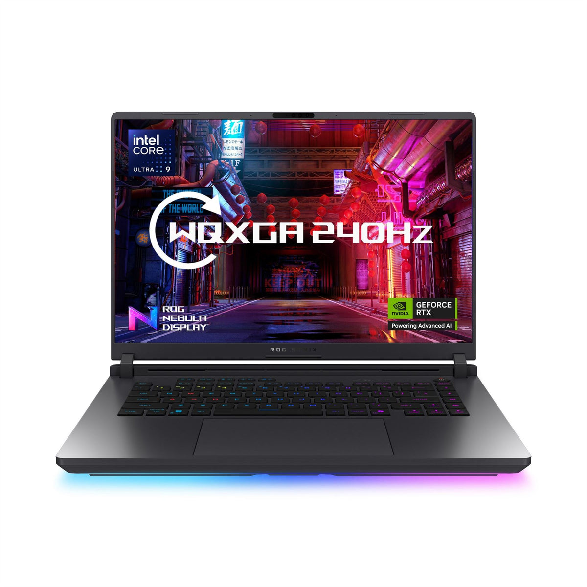 ASUS ROG Strix G16 Laptop - 40.6 cm (16&quot;) - Intel Core Ultra 9 275HX - 32 GB DDR5-SDRAM - 2 TB SSD - NVIDIA GeForce RTX 5080 - Wi-Fi 7 - Windows 11 Home - Black, Green, Grey