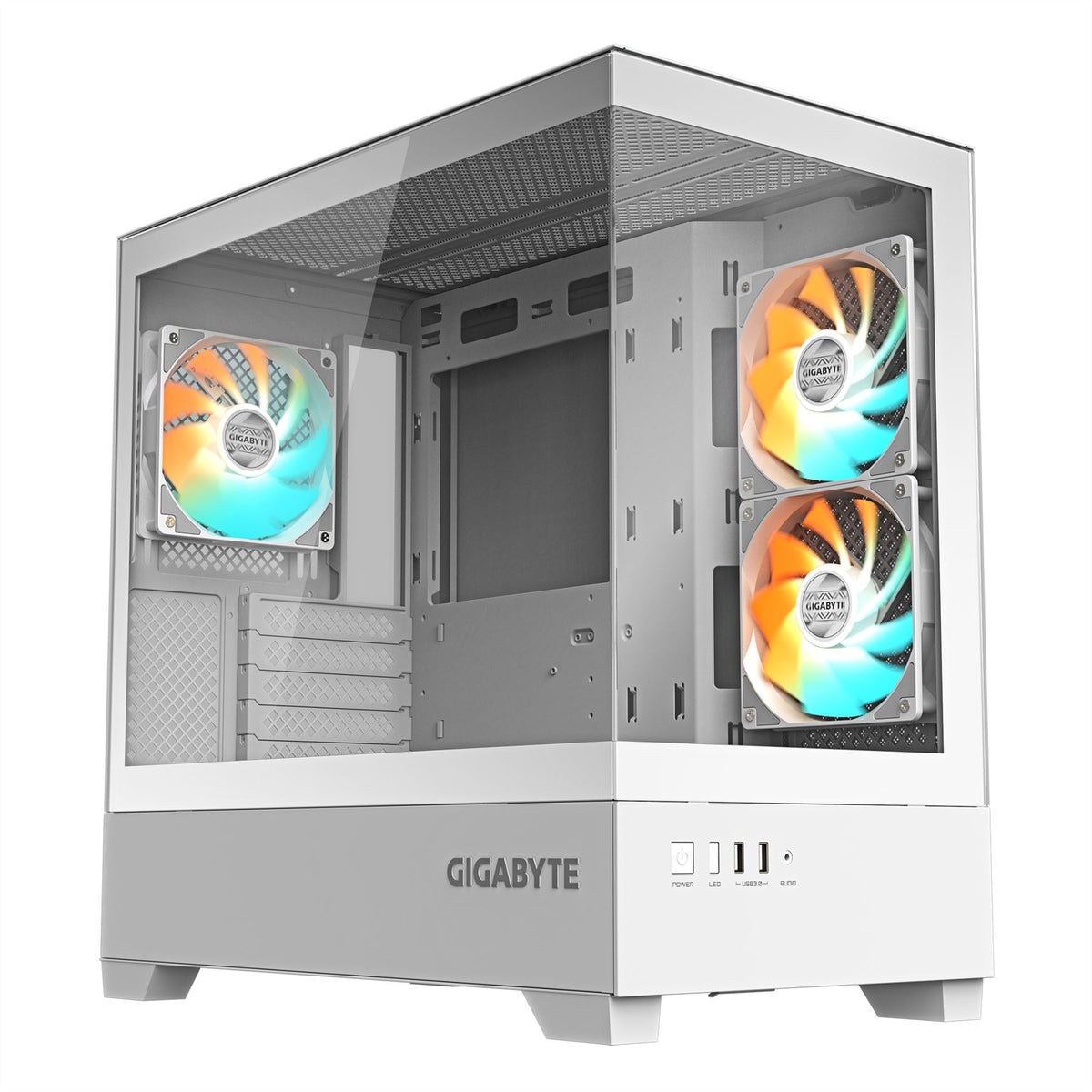 GIGABYTE C201 PANORAMIC ICE - microATX Mid Tower Case in White