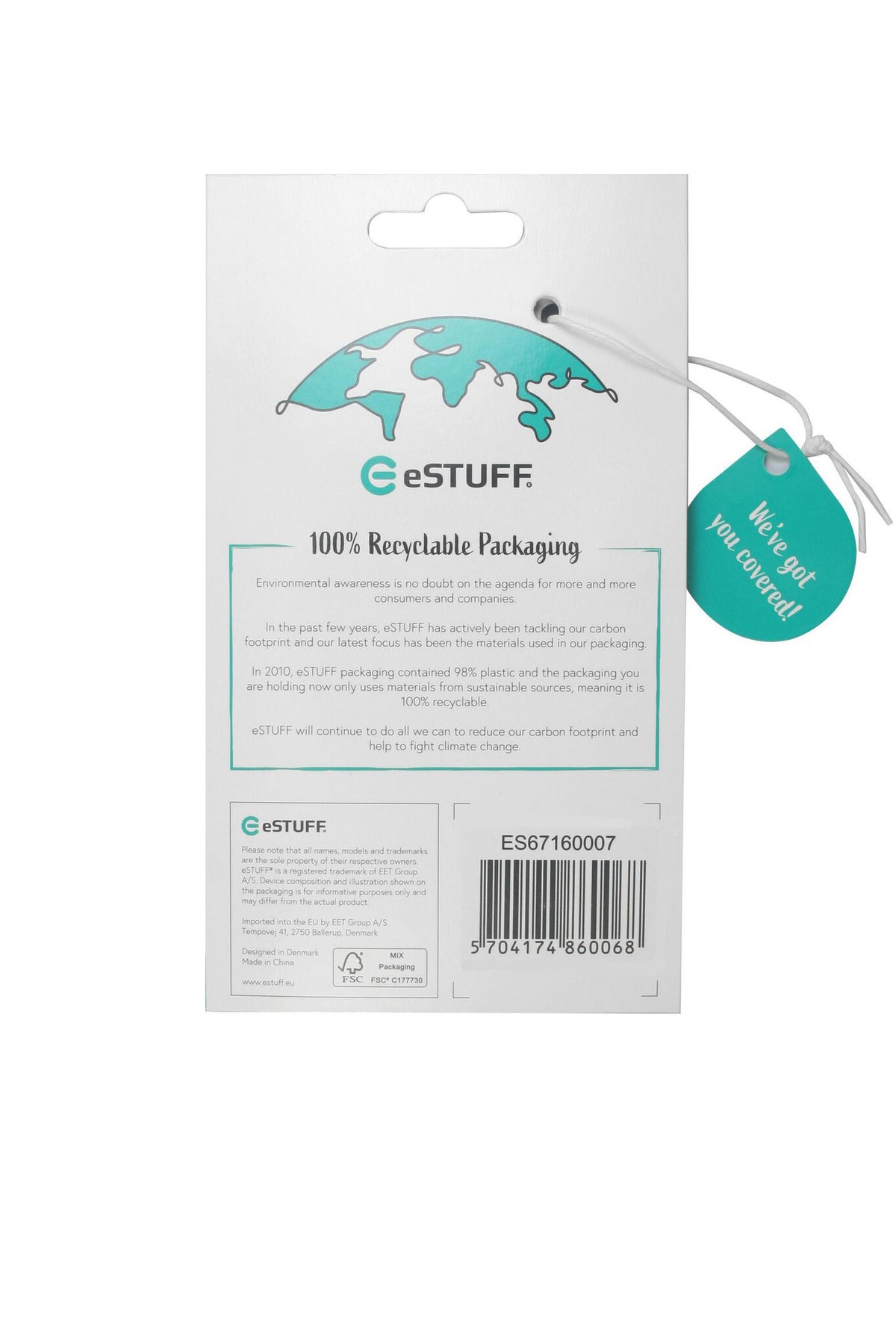 eSTUFF COPENHAGEN 100% Biodegradable mobile phone case for iPhone 14 Plus in Black