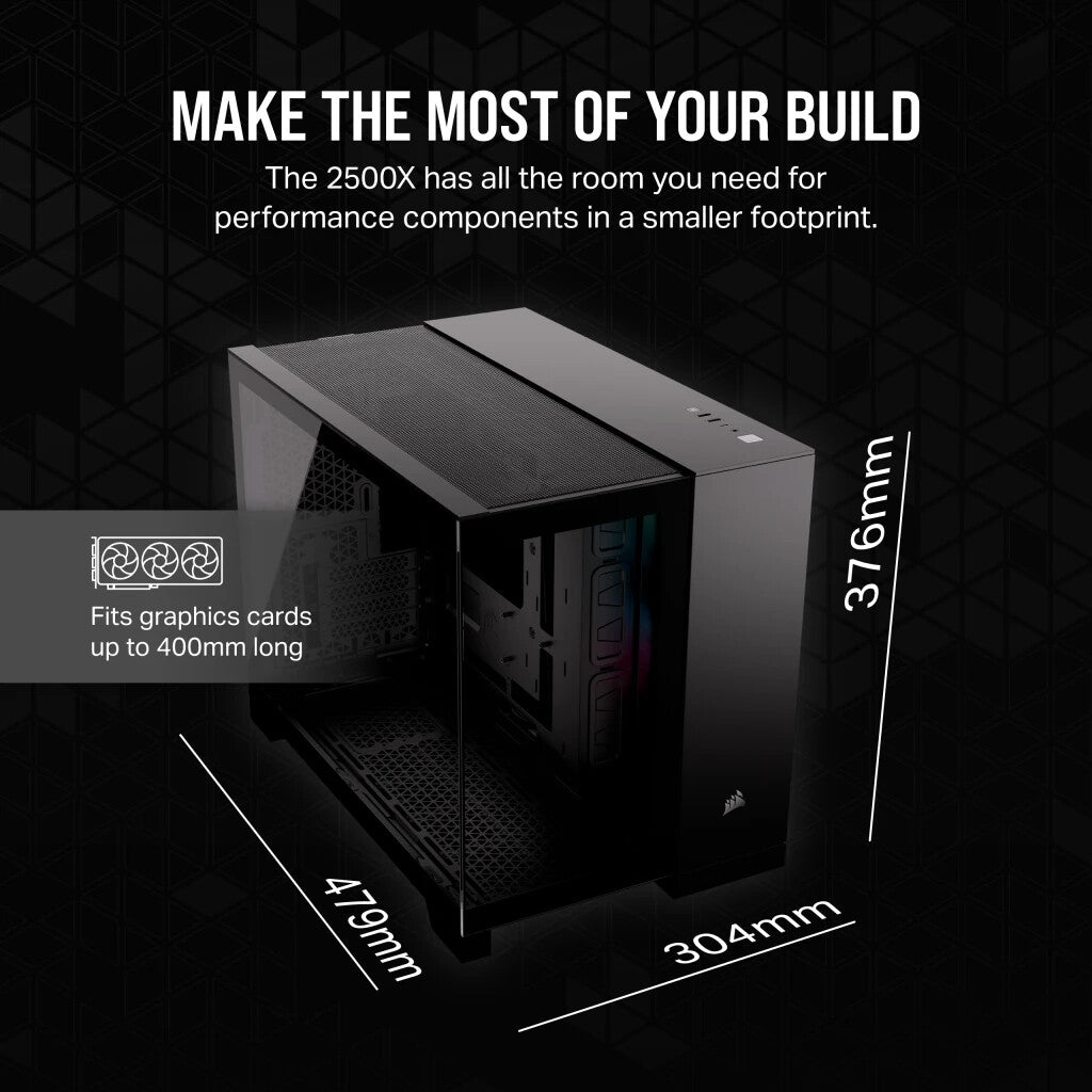 Corsair iCUE LINK 2500X RGB - Micro ATX Mid Tower Case in Black