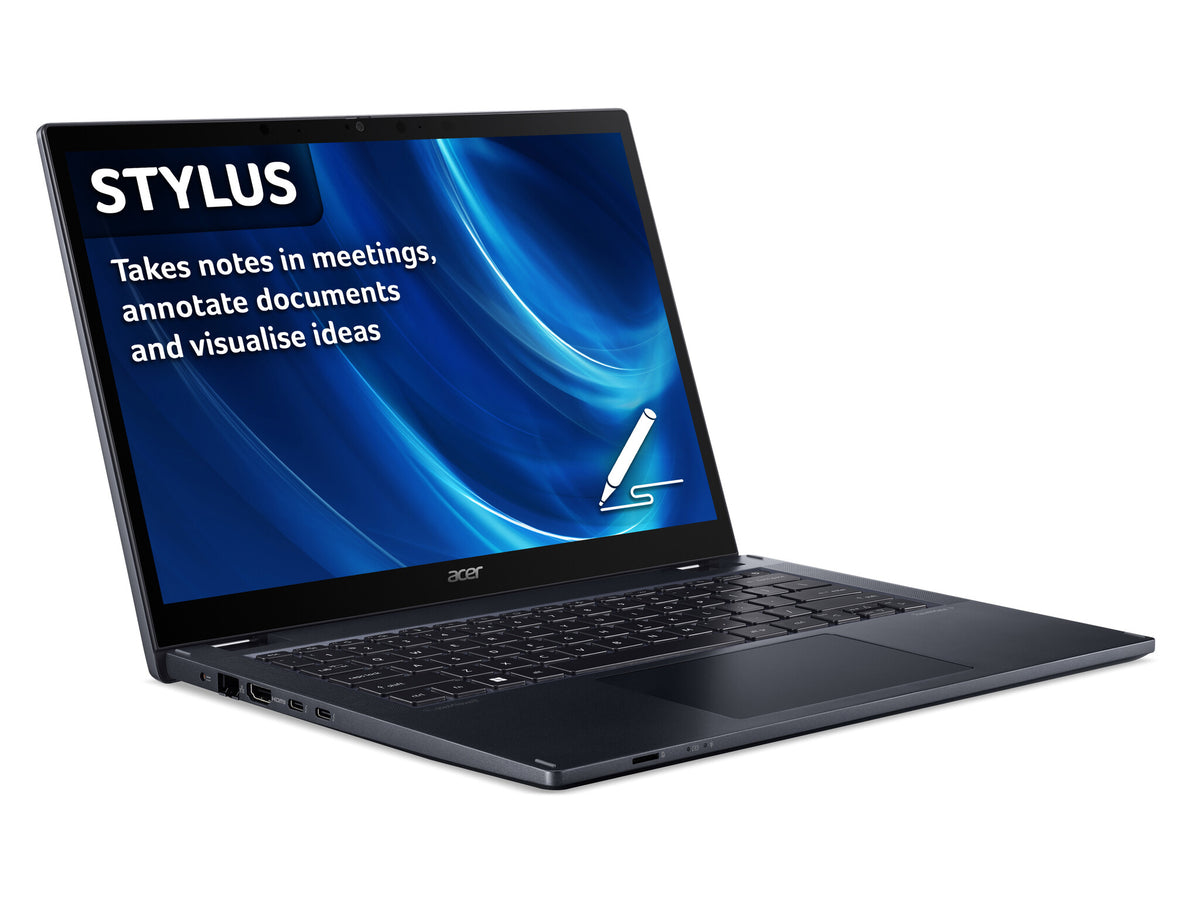 Acer TravelMate Spin P4 Hybrid (2-in-1) - 35.6 cm (14") - Touchscreen - Intel® Core™ i5-1240P - 8 GB DDR4-SDRAM - 512 GB SSD - Wi-Fi 6E - Windows 11 Pro - Blue