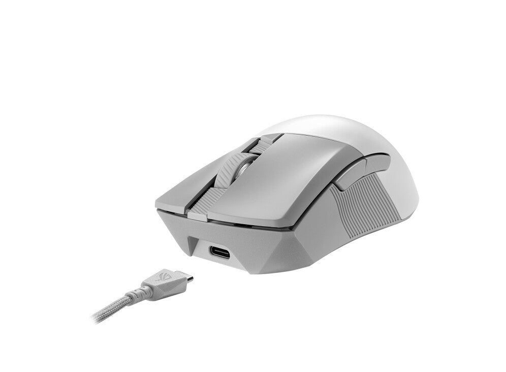 ASUS ROG Gladius III Wireless Aimpoint - RF Wireless + Bluetooth + USB Type-A Optical Mouse in White - 36,000 DPI