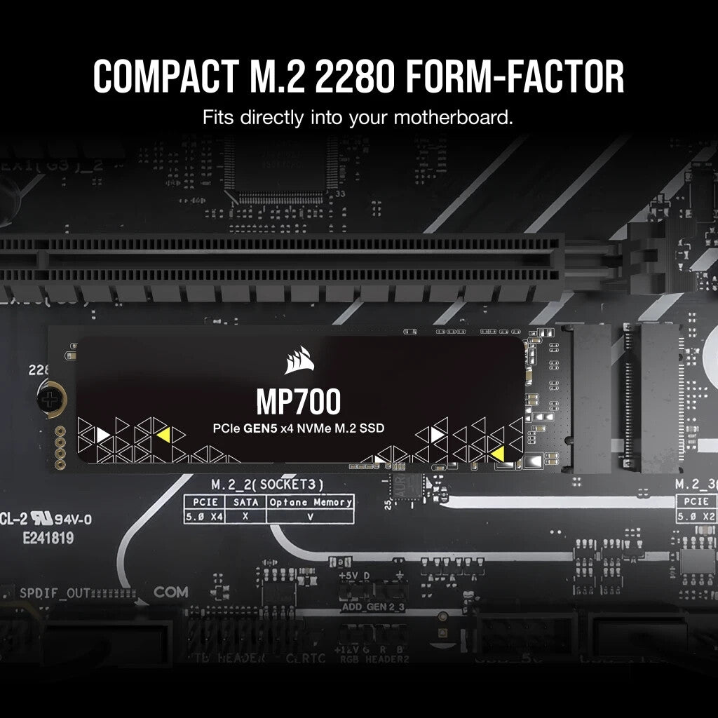 Corsair MP700 - PCI Express 5.0 3D TLC NAND NVMe M.2 SSD - 2 TB