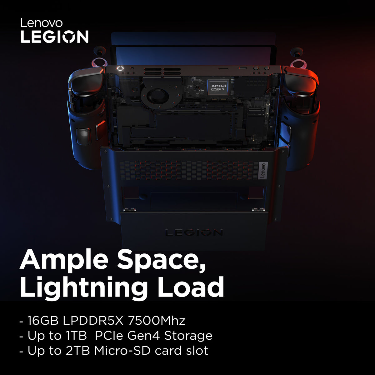 Lenovo Legion Go -  22.4 cm (8.8") - 512 GB - Portable game console in Black