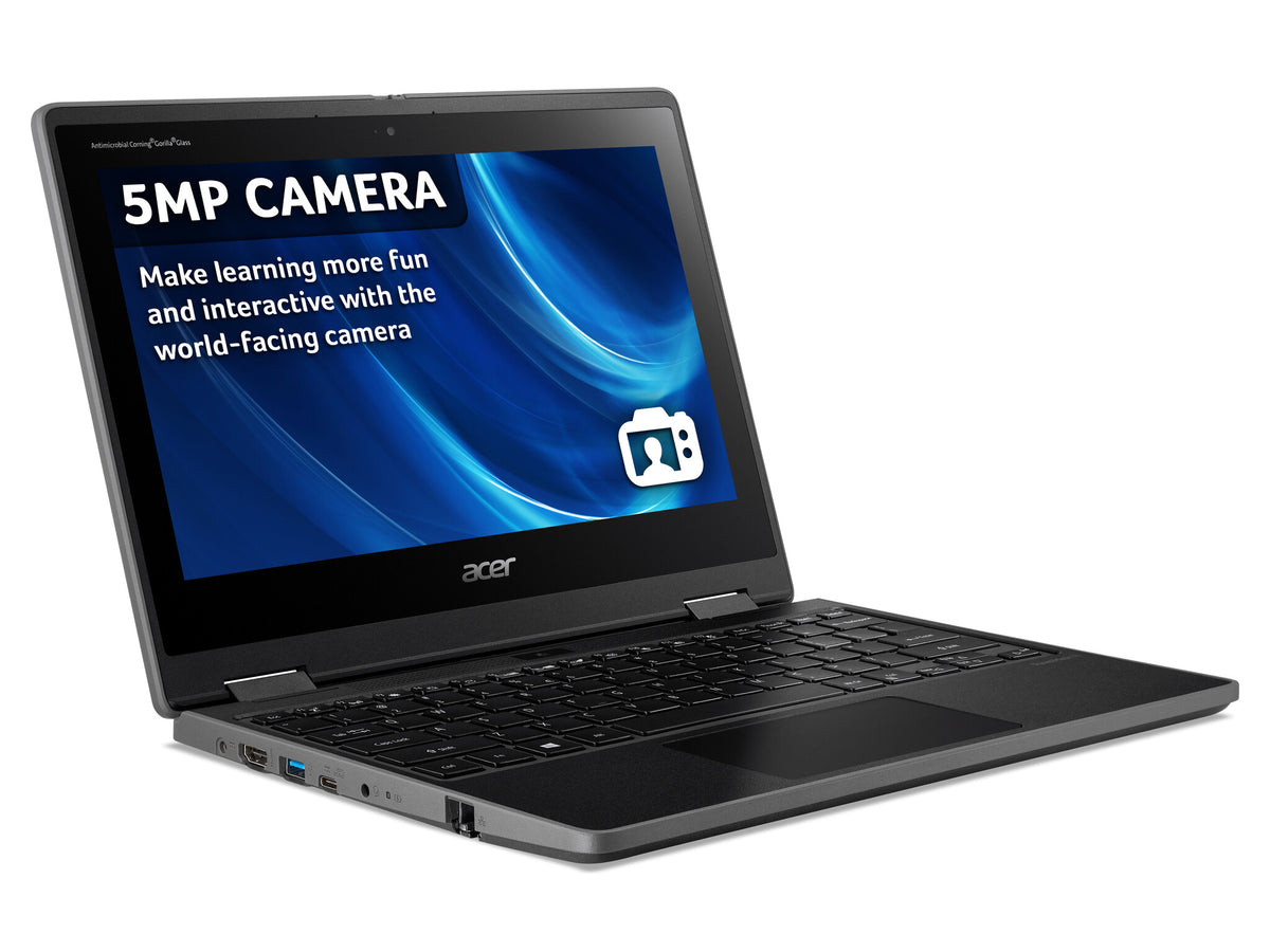 Acer TravelMate Spin B3 - 29.5 cm (11.6") - Touchscreen - Intel® Celeron® N5100 - 4 GB DDR4-SDRAM -128 GB eMMC - Wi-Fi 6 - Windows 11 Pro Education - Black
