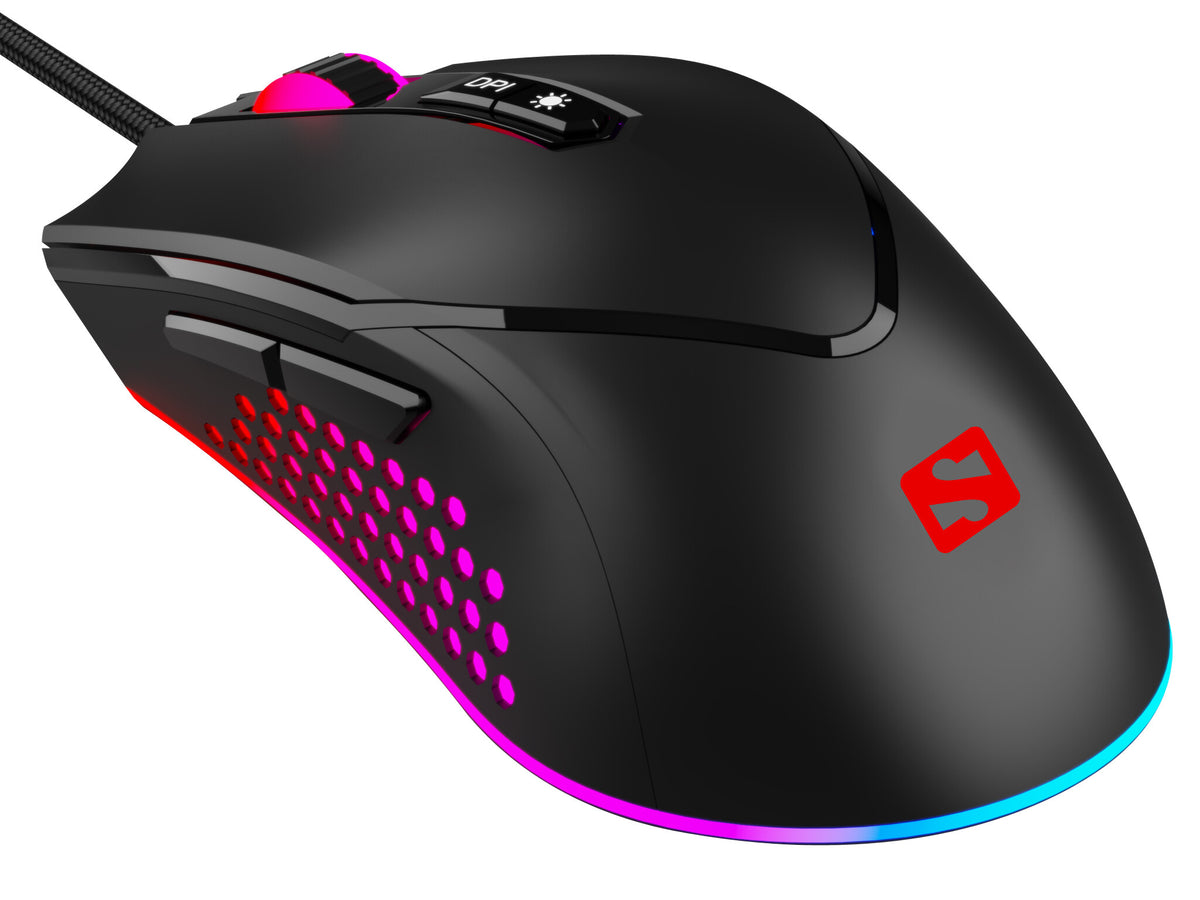 Sandberg Azazinator - USB Wired Gaming Mouse in Black - 6,400 DPI