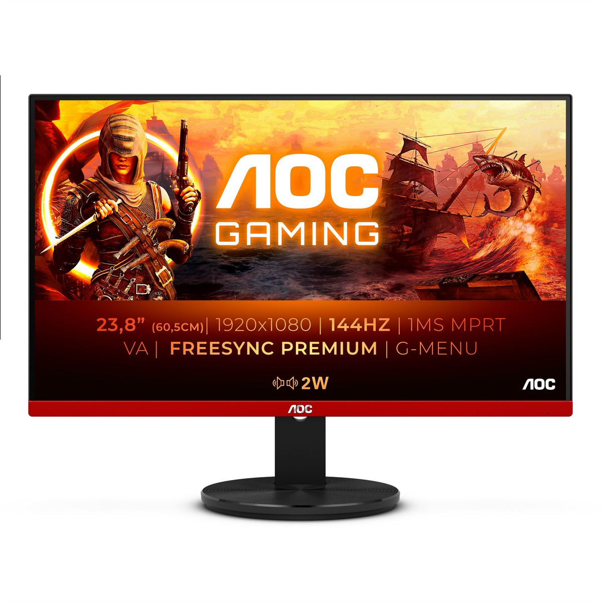 AOC 90 Series G2490VXA LED display 60.5 cm (23.8") 1920 x 1080 pixels Full HD Black, Red Monitor