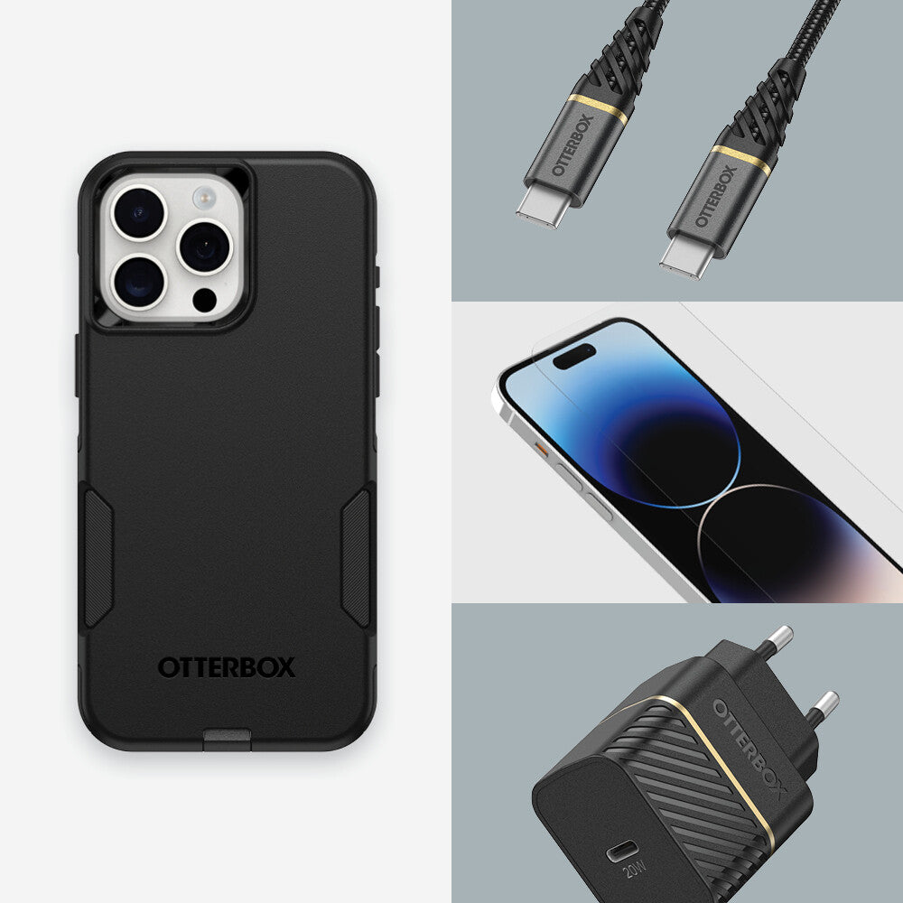 OtterBox Commuter Series for iPhone 15 Pro Max in Black