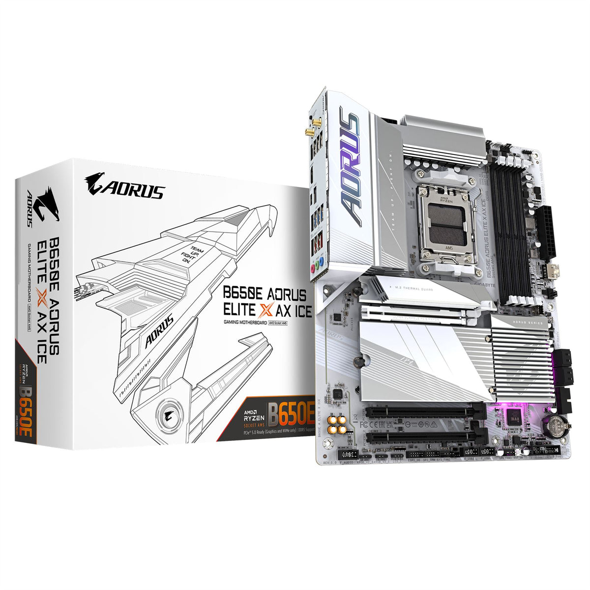 GIGABYTE B650E AORUS ELITE X AX ICE ATX Motherboard - AMD B650 Socket AM5 - Open Box