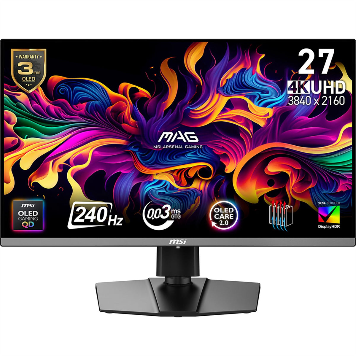 MSI MAG 272UP QD-OLED X24 computer monitor 67.3 cm (26.5") 3840 x 2160 pixels 4K Ultra HD Black