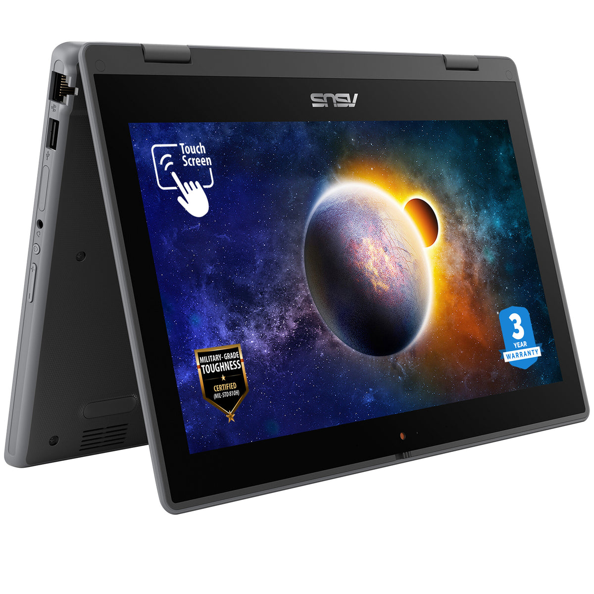 ASUS BR1100F-C41DXAS Hybrid (2-in-1) - 29.5 cm (11.6") - Touchscreen - Intel® Celeron® N N4500 - 4 GB DDR4-SDRAM - 128 GB SSD - Wi-Fi 6 - Windows 11 Pro Education - Grey