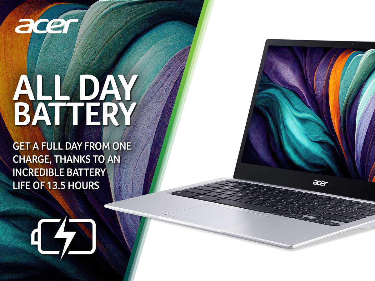 Acer Chromebook Spin 513 CP513-1H Laptop - 33.8 cm (13.3") -  Touchscreen - Qualcomm Snapdragon 7c (Gen 2) - 8 GB LPDDR4x-SDRAM - 64 GB eMMC - Wi-Fi 5 - Chrome OS - Silver