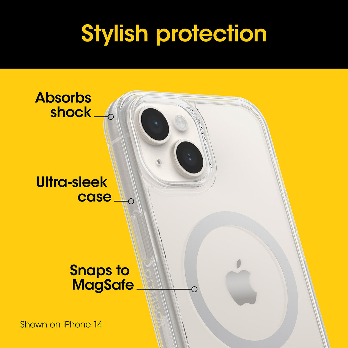 OtterBox Symmetry Clear Series with MagSafe for iPhone 15 in Clear
