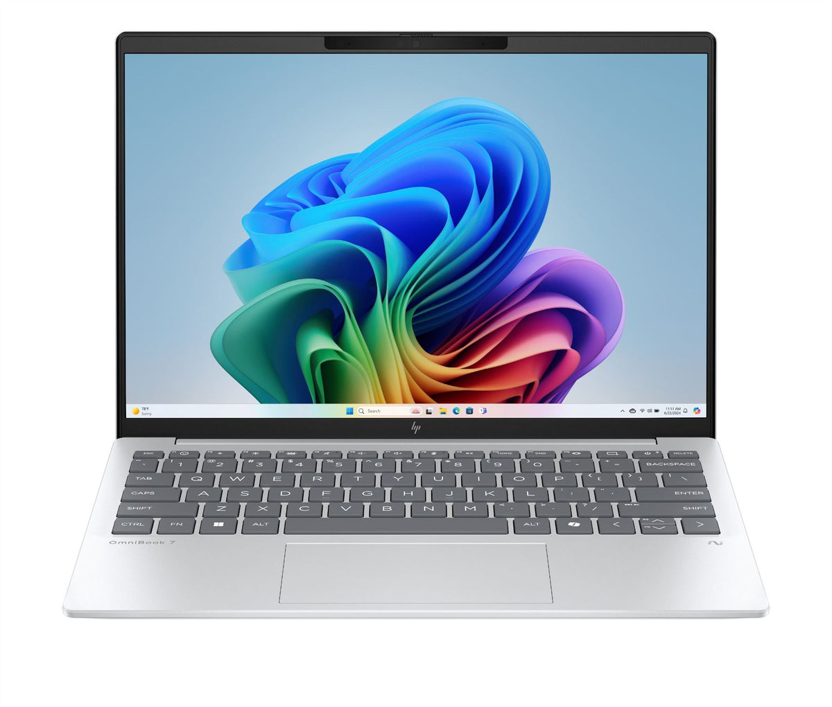 HP OmniBook 7 Aero Laptop Next Gen AI 13-bg1001nax Copilot+ PC 350 33.8 cm (13.3") 2K 16 GB LPDDR5x-SDRAM 1 TB SSD Wi-Fi 6 (802.11ax) Windows 11 Home Silver