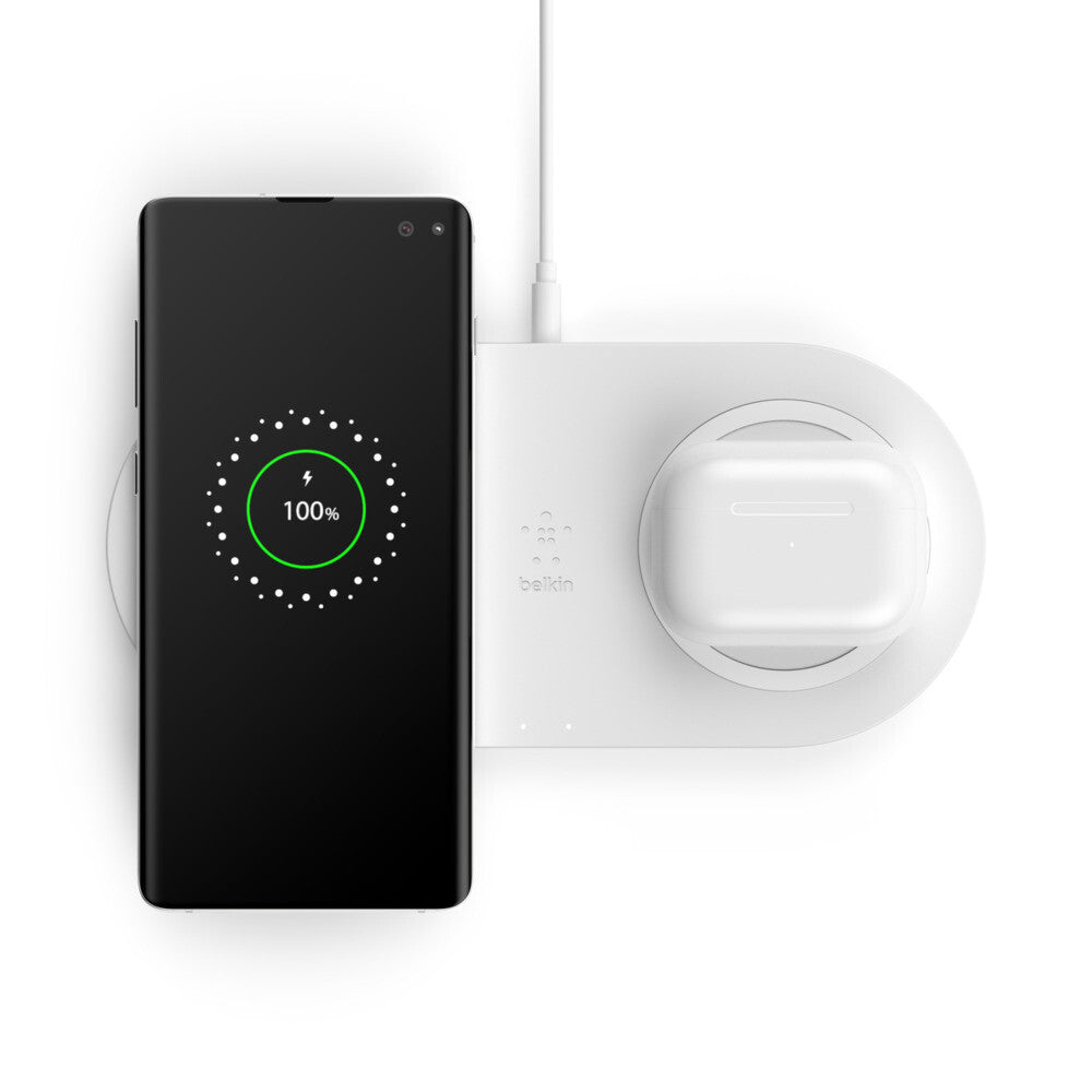 Belkin Dual Wireless Charging Pads for iPhone & Android in White